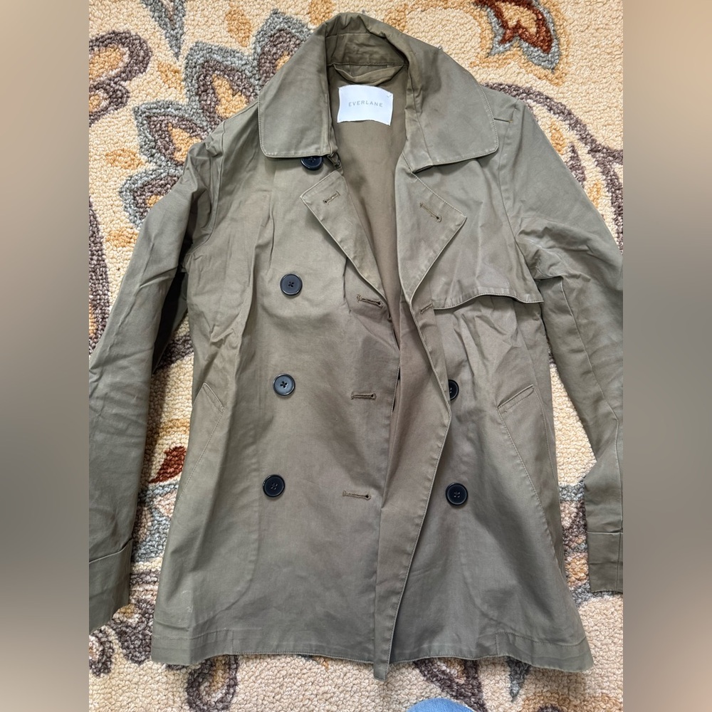 Everlane Women's Olive Double-Breasted Jacket